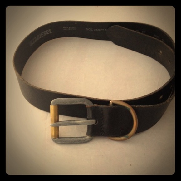 Men's Diesel Black Leather Belt