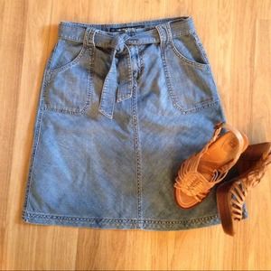 DKNY Jeans Blue Denim A-Line Skirt