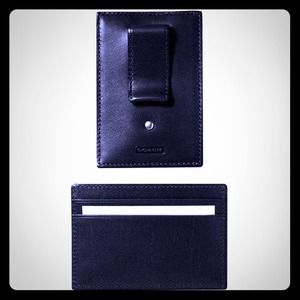 Coach Bleecker Legacy Money Clip/Card Case Leather