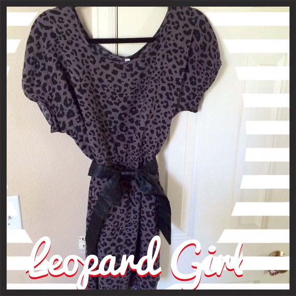 Leopard print gray/black dress