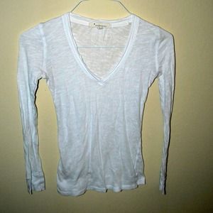 White burnout V-neck