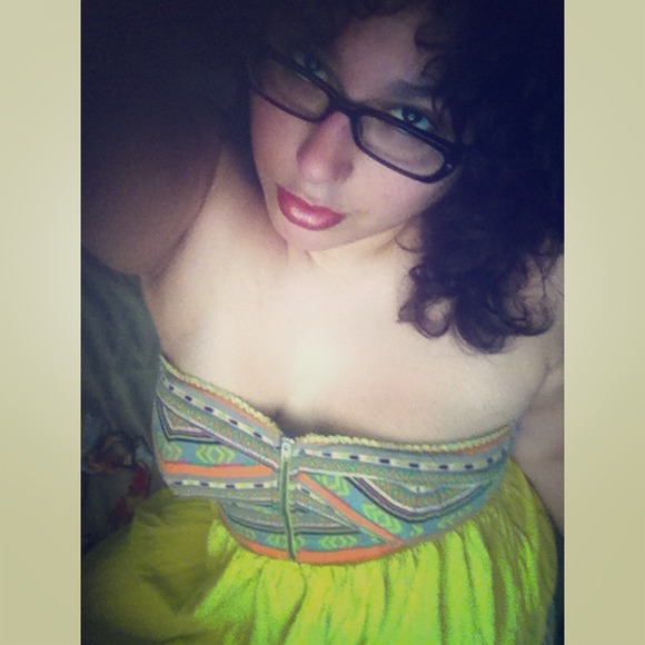 Tribal bloom strapless  bustier dress !