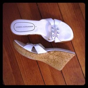 Athena Alexander designer sandal wedges, size 8.