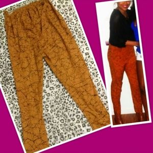 Trendy orange tribal pants