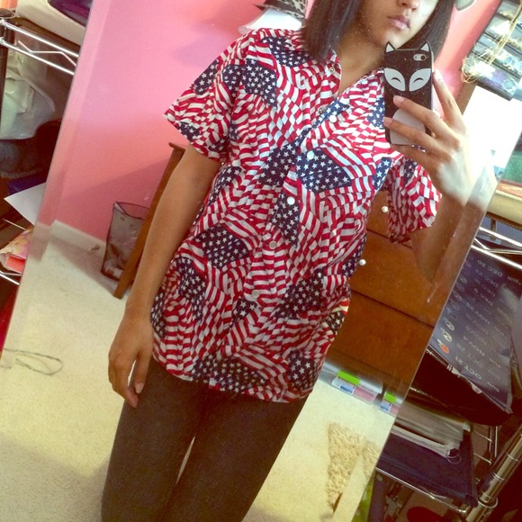 American Flag Button Up