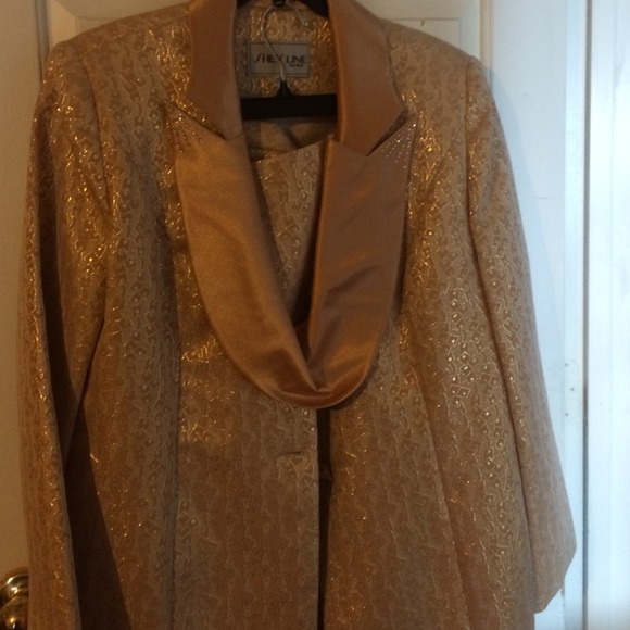 Gold suit jacket/skirt great buy! On sale today !