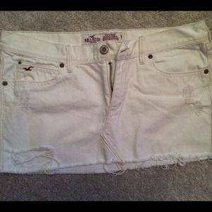 White jean miniskirt