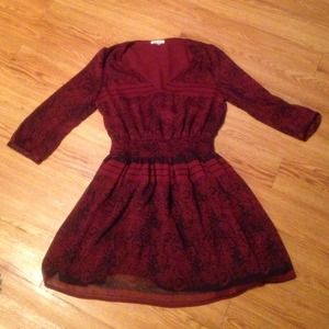 Red dress rose pattern