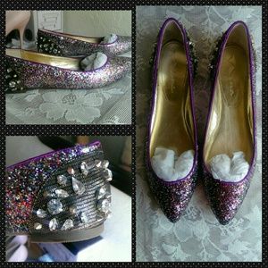 Nina Kate Spade Inspired Studded Glitter Flats