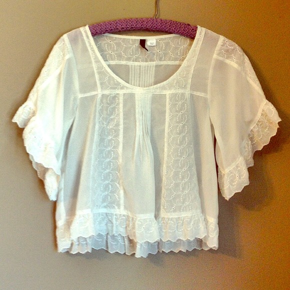 Peasant Top Crop Silk Girly Floral Shirt