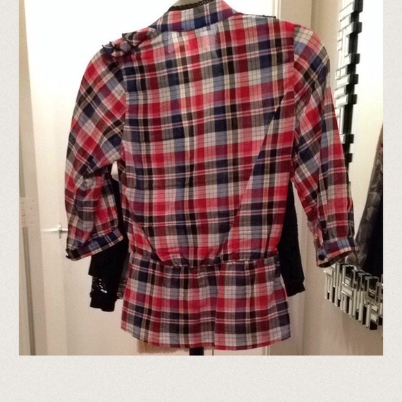 ASOS Ruffle Front Check Shirt🎀🎀 - Picture 2 of 4