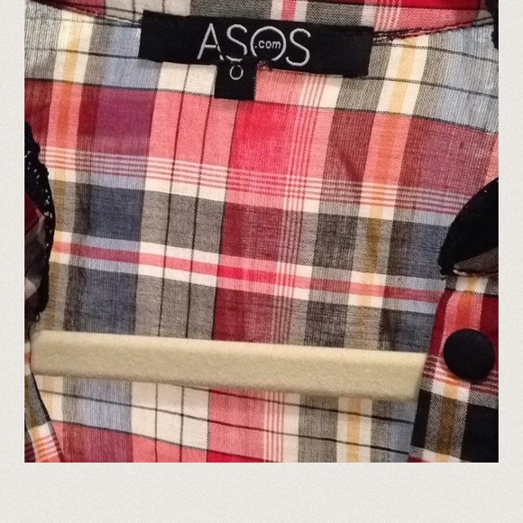 ASOS Ruffle Front Check Shirt🎀🎀 - Picture 3 of 4