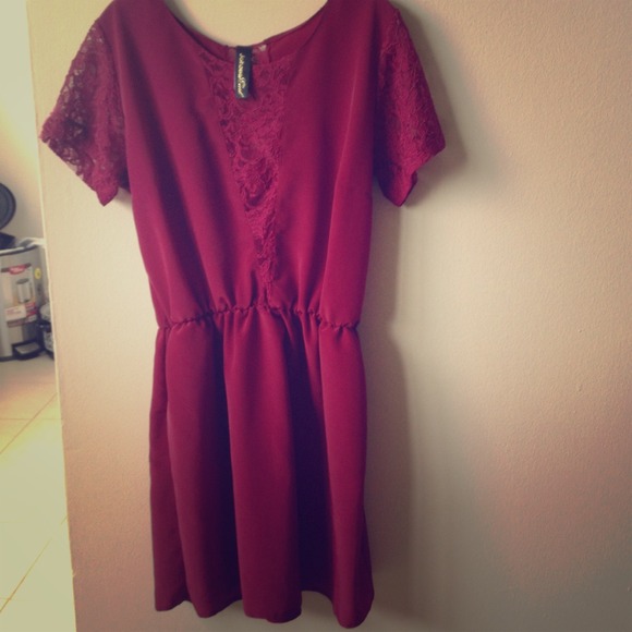 Red Lace Infused Dress