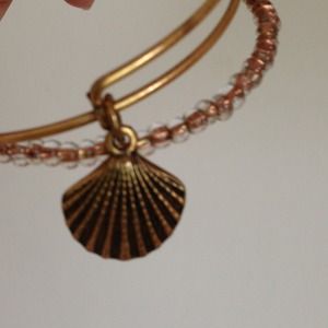Alex and Ani bangles: seashell and beads