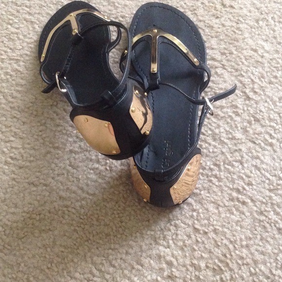 Beautiful black and gold sandals