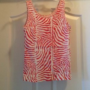 Pink and white with sparkle tank top