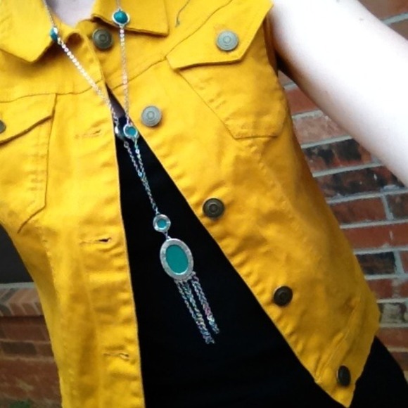 Yellow Denim Vest