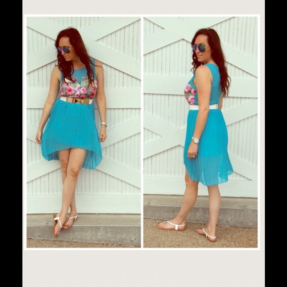 βSOLD OUT βfloral pleated hi-low dressβ¬οΈ - Picture 3 of 3