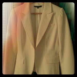 White pin striped fitted blazer