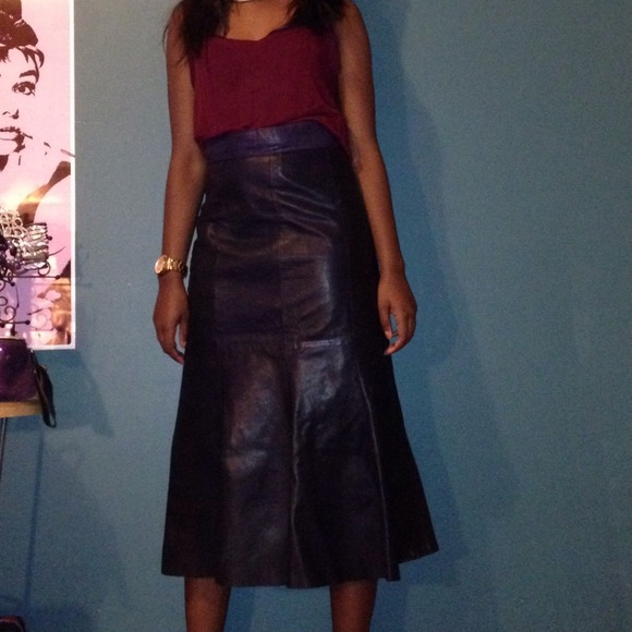 Vintage Circle Leather Skirt