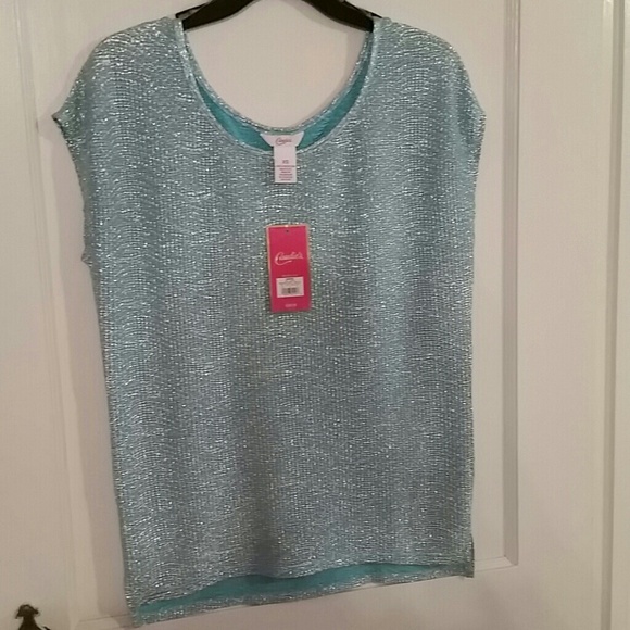Candies Sparkly Light Blue Top. Brand New.