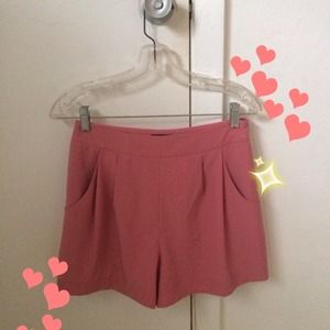 Pink high-rise shorts