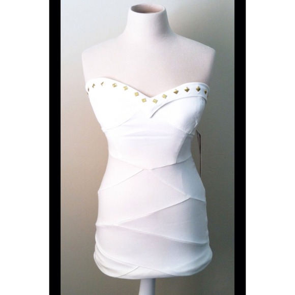 SOLD Junior's Strapless Studded Sheath Party Dress