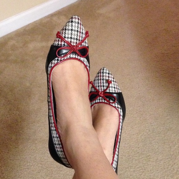 Black and red shoes