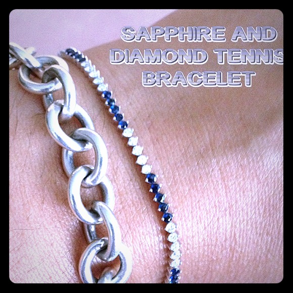 Sapphire and diamond tennis bracelet.