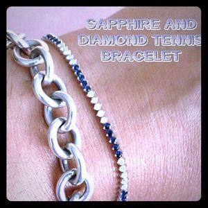 Sapphire and diamond tennis bracelet.