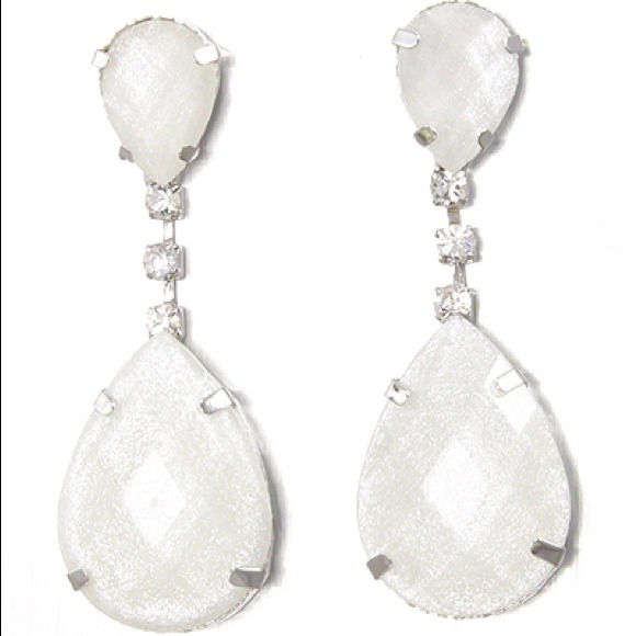White drop earrings