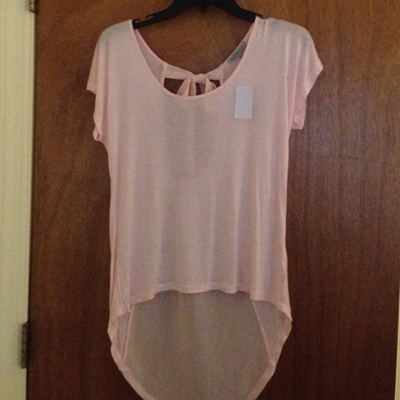 Pink Charlotte Russe High Low Shirt with a Bow