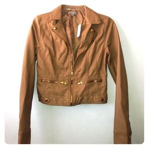 Light brown leather jacket