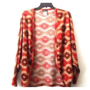 Geo print open cardigan