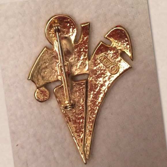 ACT V ART DECO ENAMEL & GOLD MUSEUM PIN - Picture 2 of 3