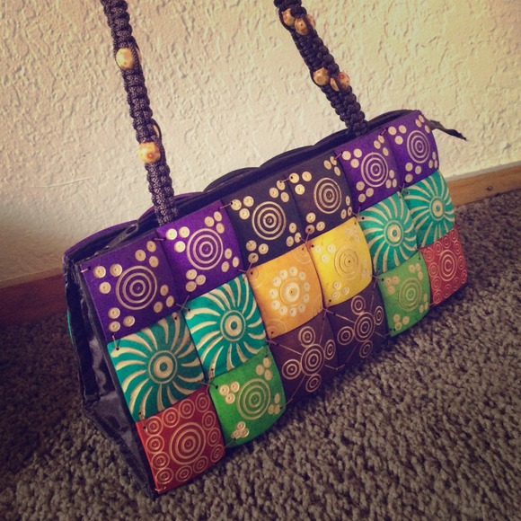 Handmade coconut shell handbag.