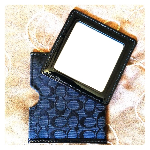 Coach pocket mirror with pouch