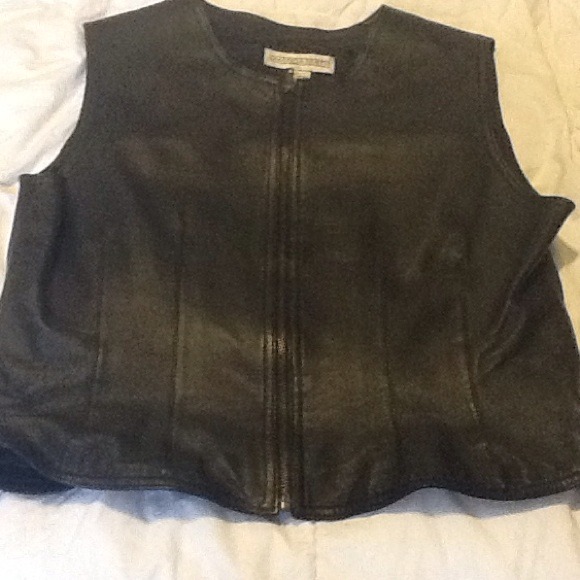 Black Leather Vest Size 10
