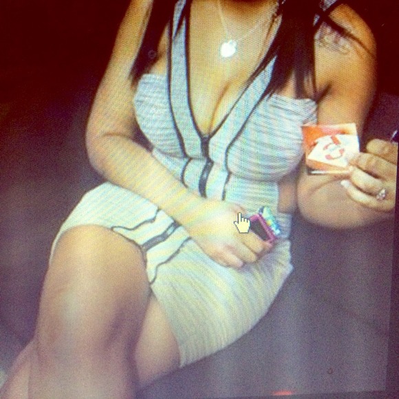 Tan and black Bebe dress
