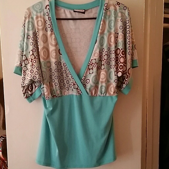 Turquoise patterned shirt