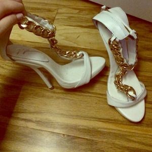 GZ white chain heels and jc perfume