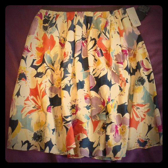 Silk Blend Floral Skirt from Love 21