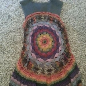 Rainbow crochet knit vest