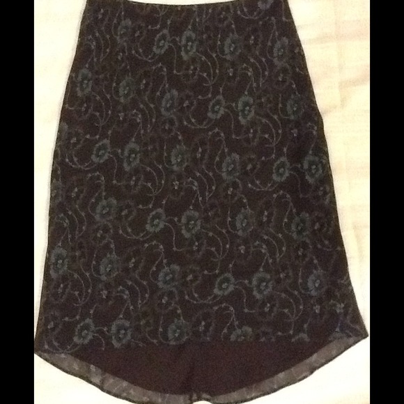 💕Express Brown & Floral Print Skirt