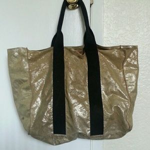 Victoria's secret gold tote bag