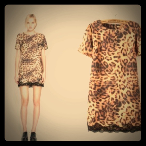 Leopard Print & Lace Dress