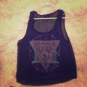 Dark grey w sheer back tank