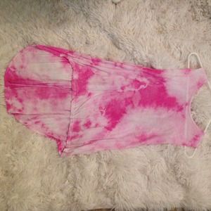 Pink tye dye tank with open back