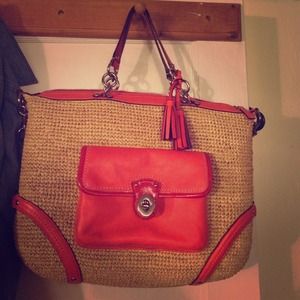 Coach straw tote