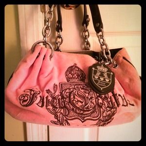 Juicy Couture Velour Purse with Chain Detail
